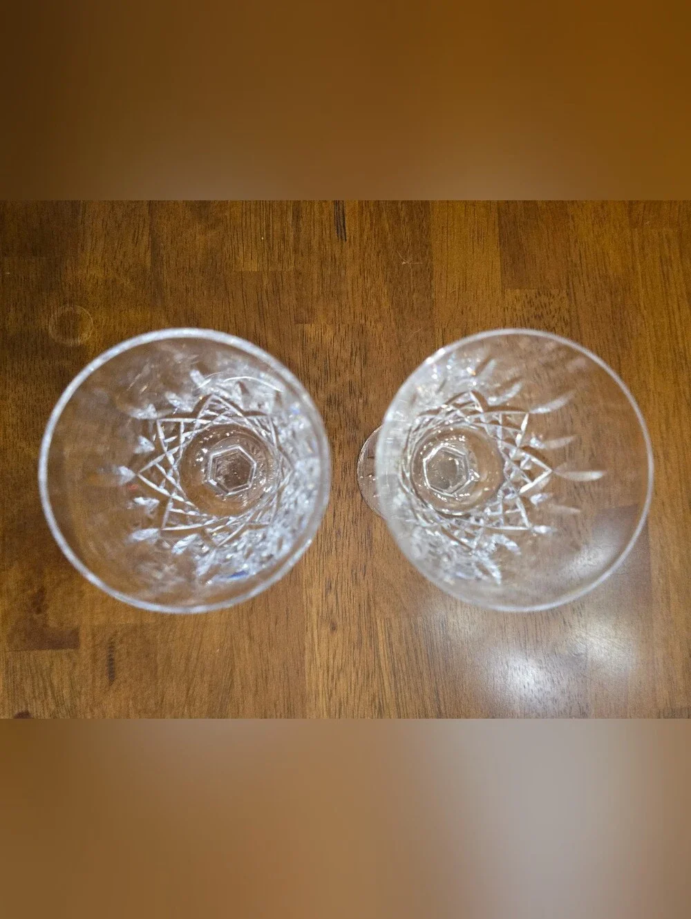 Pair of Vintage Signed Waterford Crystal Lismore Claret Wine Glasses Set of 2
